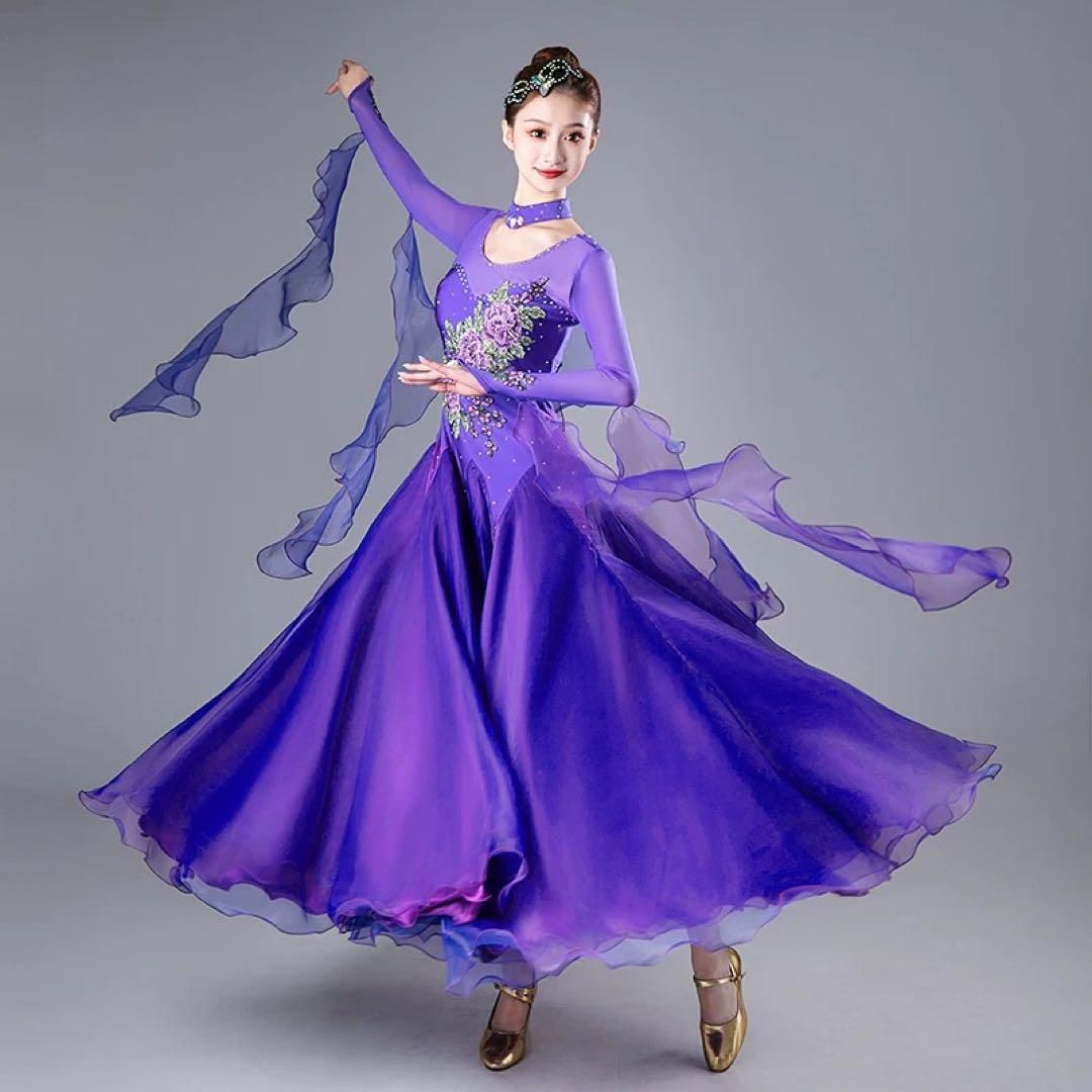 輝く石付きスタンダードドレス✦ダンスパーティーやデモ、発表会でも大活躍！ 輝く石付きスタンダードドレス✦ダンスパーティーに華を✦発表会やデモ