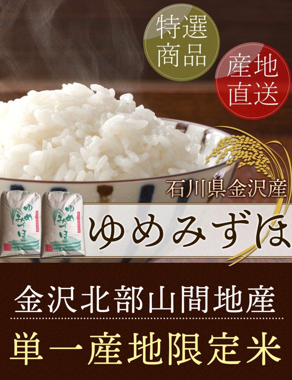 石川県産ゆめみづほ令和5年産新米お米白米10Kg - 米