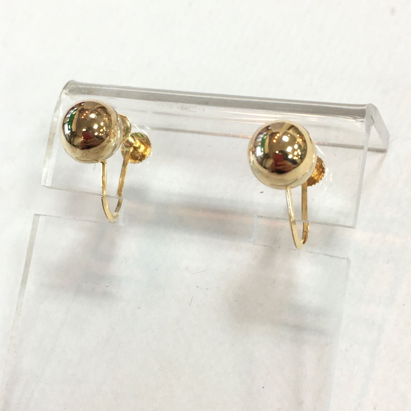 コロンと可愛い 18金 ゴールド ボールイヤリング 新品 宝石店ストック 