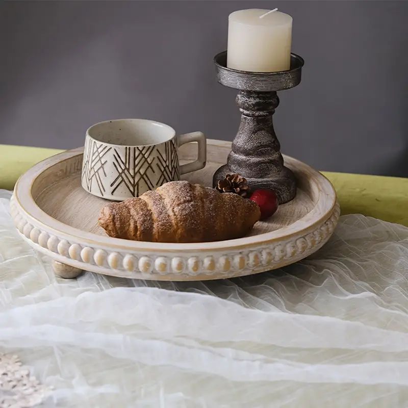 小物置き インテリアトレイ トレー コーヒーテーブル 配膳 装飾 パーティー おしゃれ 北欧風 ヴィンテージ ベージュ ナチュラル ホワイト