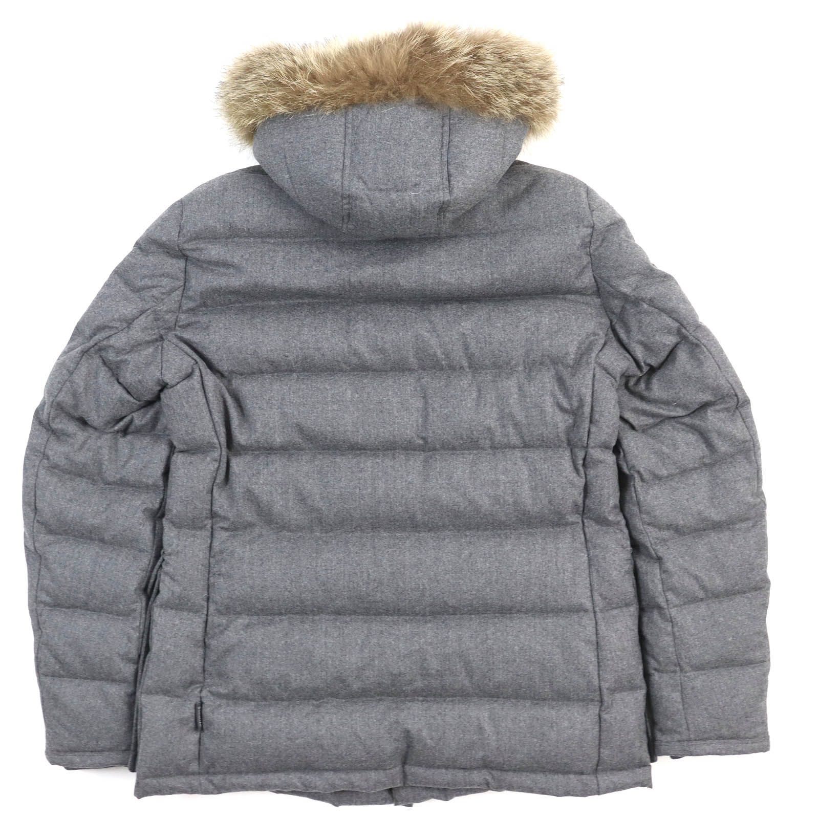 未使用品△MONCLER モンクレール RETHEL レセル ウール100％ ロゴボタン・ファー・フード付き ダウンジャケット グレー 3 正規品  メンズ オススメ◎ - メルカリ