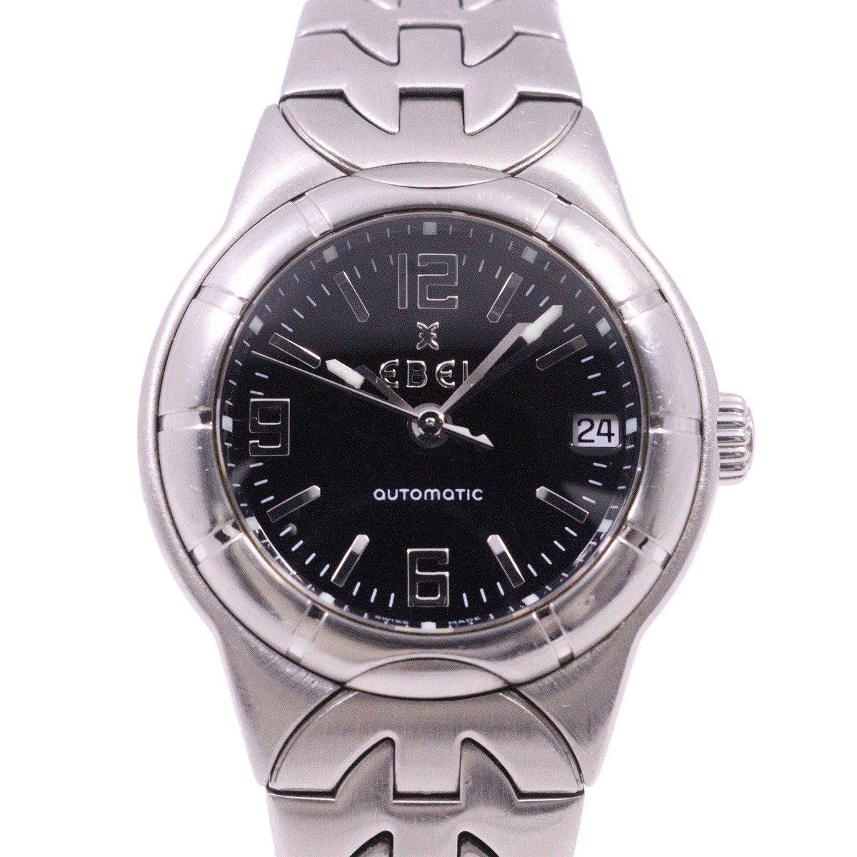 EBEL エベル タイプE 自動巻き レディース 腕時計 黒文字盤 純正SS