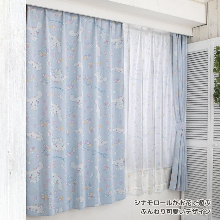 【新品・5営業日で発送】サンリオ(SANRIO) サンリオ シナモン カーテン 2枚組 100×178cm SB-601-S (1731518) シナモロール シナモン カーテン 絵羽 幅100x200cm丈 シナモロールドーナツ柄レースカーテン4枚セット(カフェカーテン