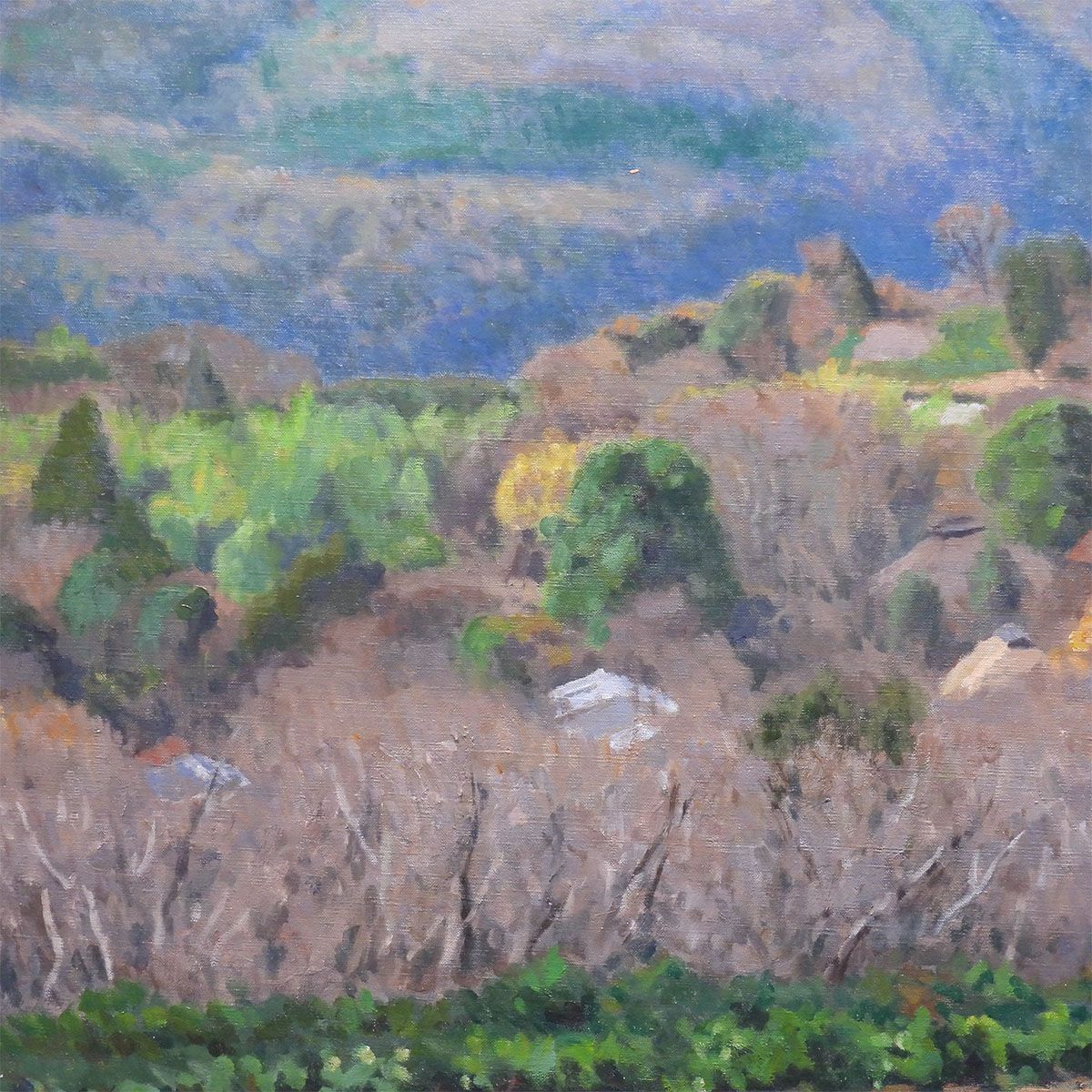 上杉吉昭 千村晩秋 油彩30号 風景画 神奈川県秦野市の山間 四季 百貨店個展多数 師 小磯良平 牛島憲之 原画 絵画 げ交渉 WWW_IBETON_RU