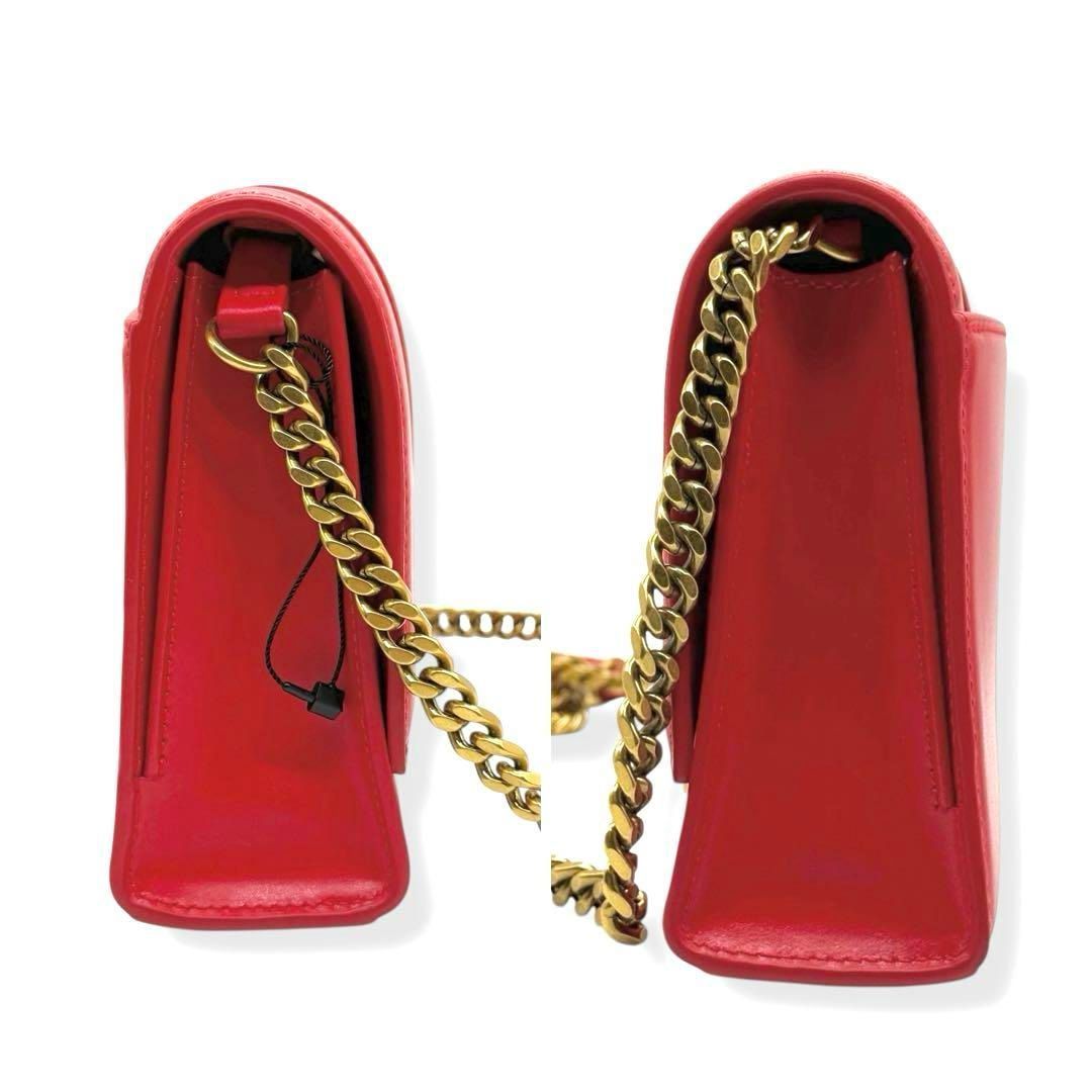 バレンシアガ　チェーンショルダーバッグ　アワーグラス　レッド　レザー　3739 バレンシアガ チェーンショルダーバッグ アワーグラス レッド レザー