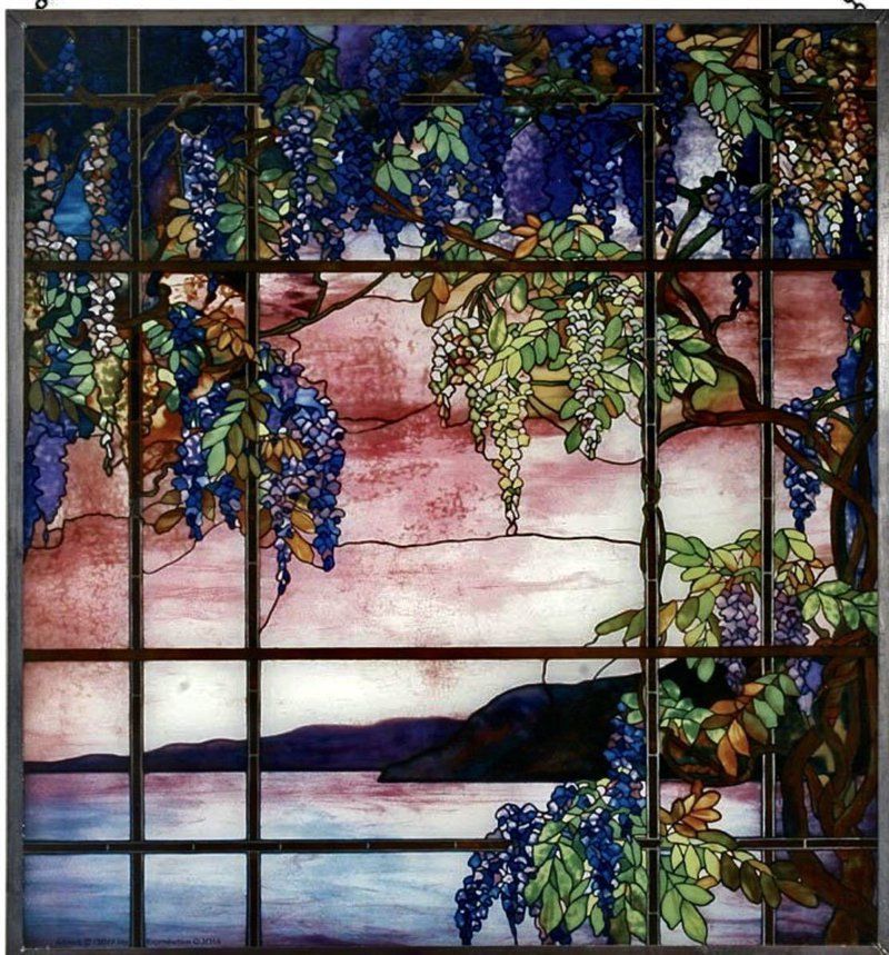 ルイス・コンフォート・ティファニー「オイスターベイの景色」ステンド