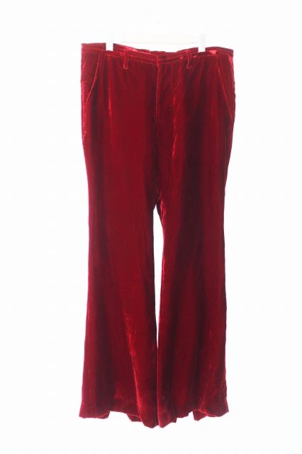 ファセッタズム FACETASM VELVET PANTS ベルベット ベロア ベルボトム フレア パンツ CHG-PT-M09 4 赤 レッド ブランド古着ベクトル 中古240724