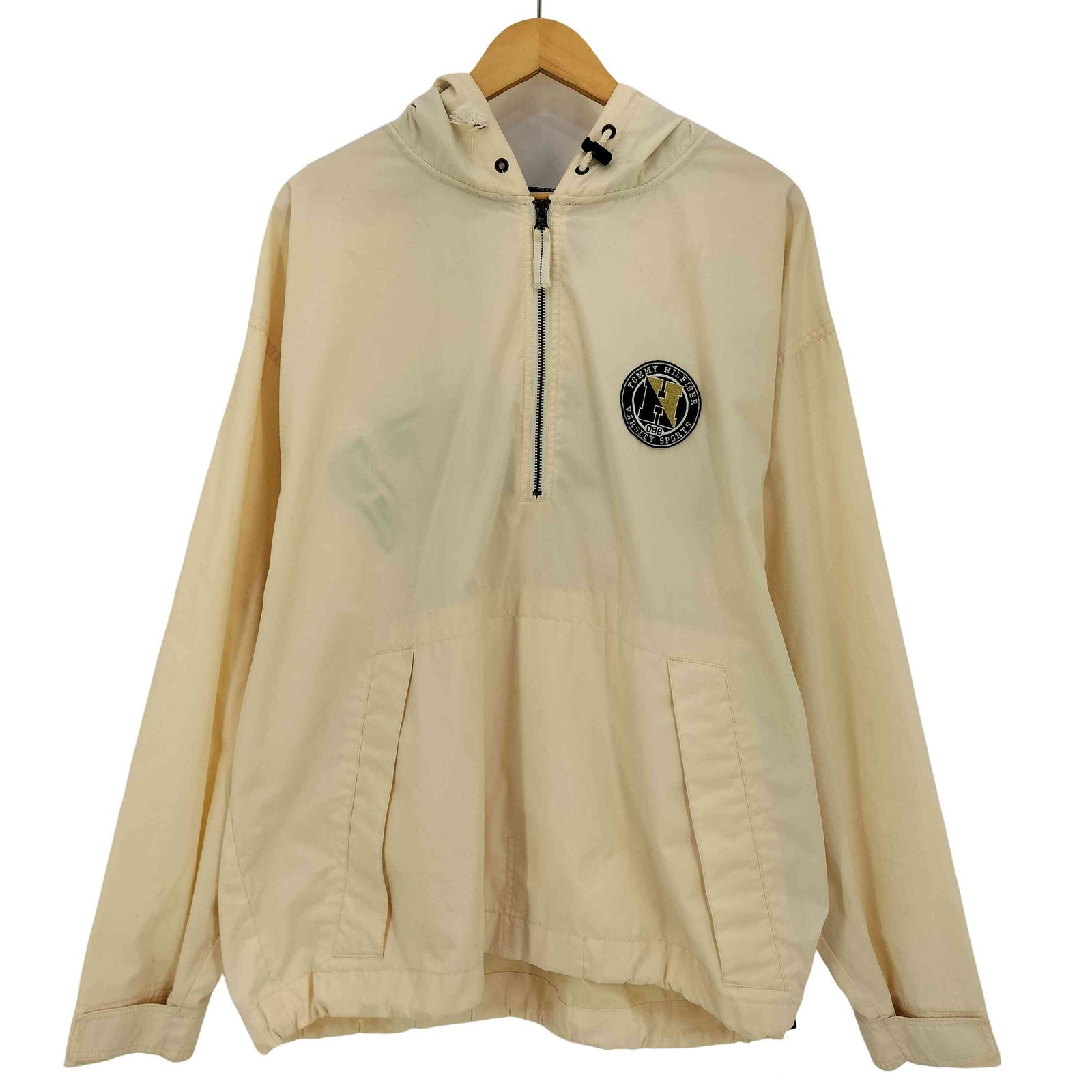 トミーヒルフィガー TOMMY HILFIGER 90s ロゴワッペン 裾ドローコード アノラックパーカー メンズ import：XL 