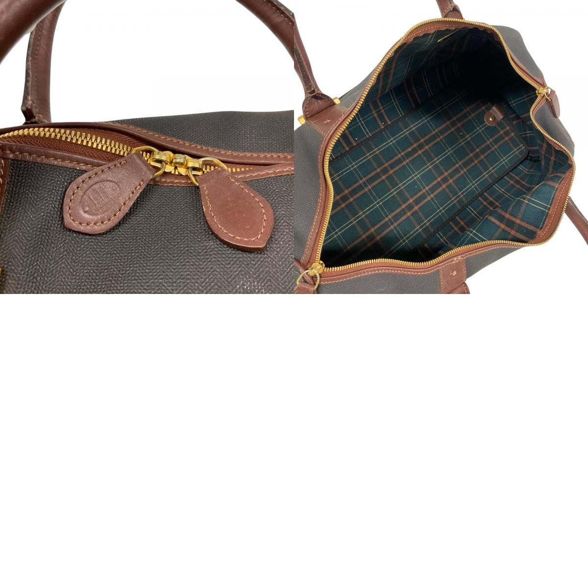 正規品 dunhill ダンヒル ボストンバッグ PVC レザー グレー フランス製 無地 メンズ 紳士 1円 正規品 dunhill ダンヒル ボストンバッグ 2way レザー PVC