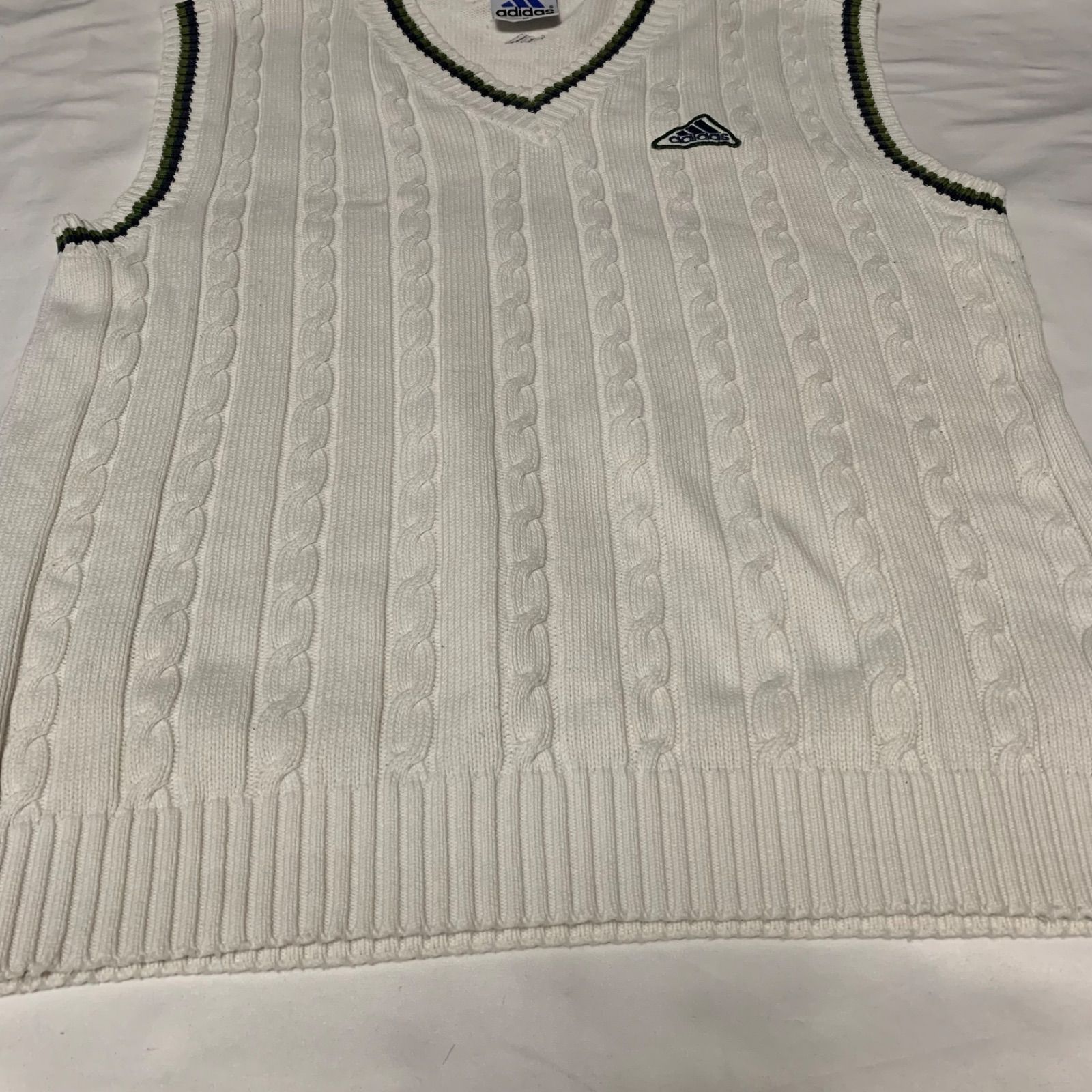 00s adidas V-Neck Cotton Knit Vest アディダス コットンニットベスト 