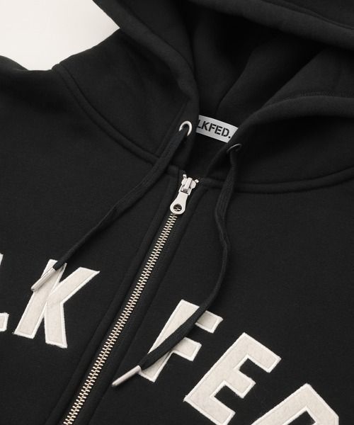 パーカー ミルクフェド MILKFED ARCH LOGO ZIP UP HOODIE