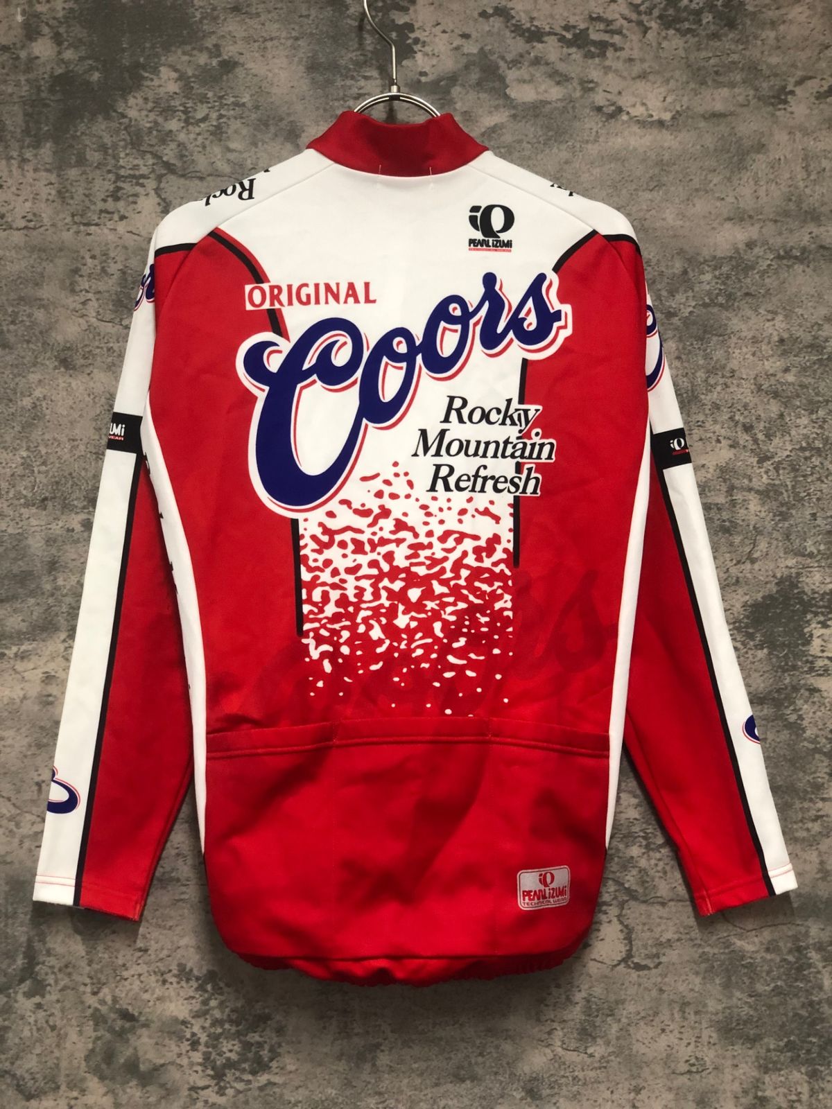 IX676 パールイズミ PEARL iZUMi 長袖サイクルジャージ 白赤 S 裏起毛