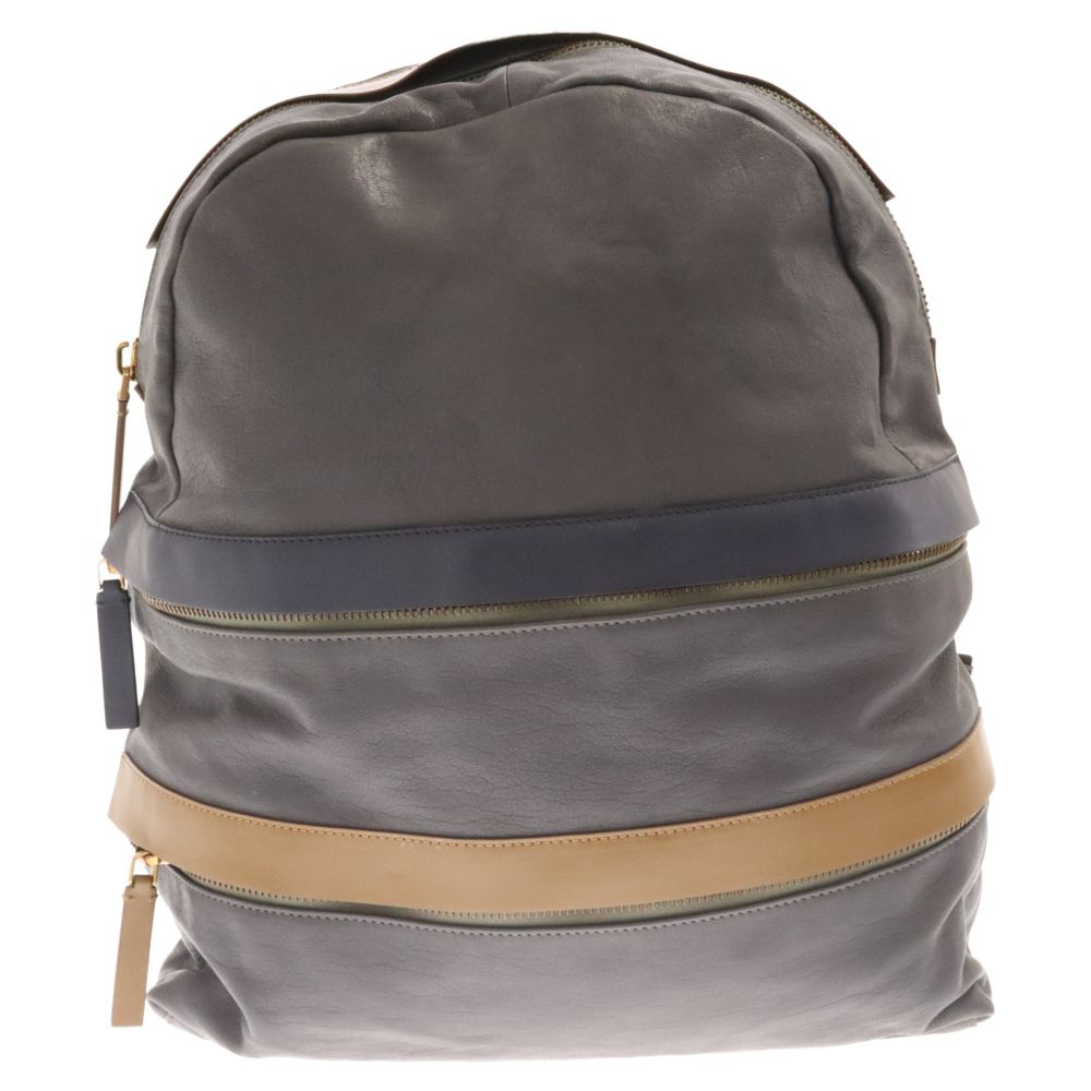 MARNI (マルニ) 3ジップデザイン レザーバックパック リュック マルチ