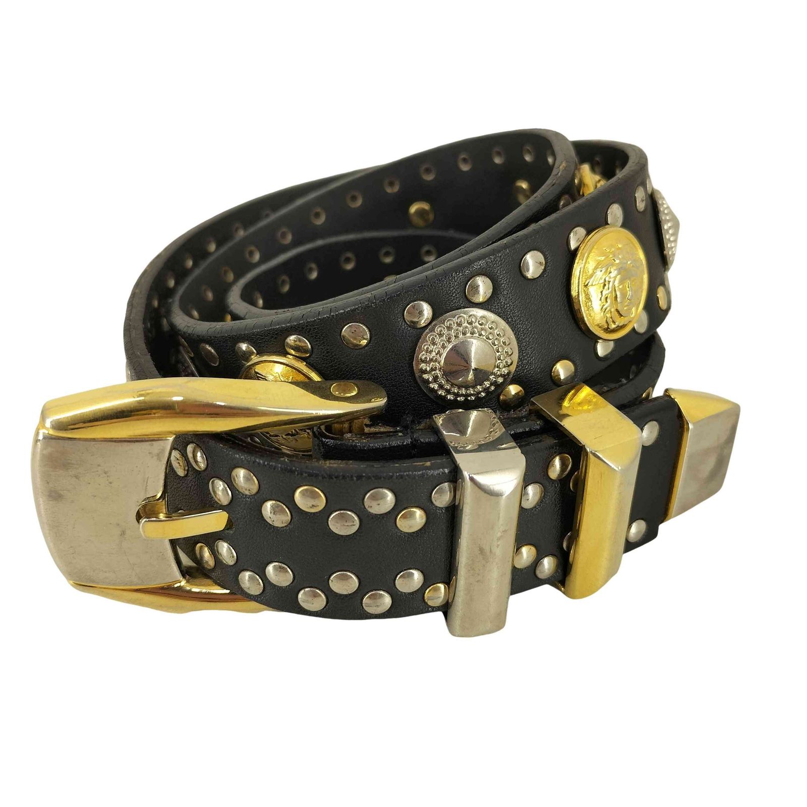 32 ファッション 希少 VERSACE ヴェルサーチ メデューサ スタッズ