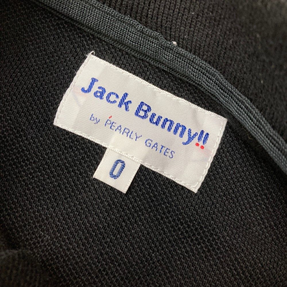 サイズ：0 JACK BUNNY ジャックバニー  半袖ポロシャツ ドラえもん 花柄 ブラック系 [240101460284] ゴルフウェア レディース ストスト Jack Bunny!! ジャックバニー 半袖ポロシャツ 白×ネイビー
