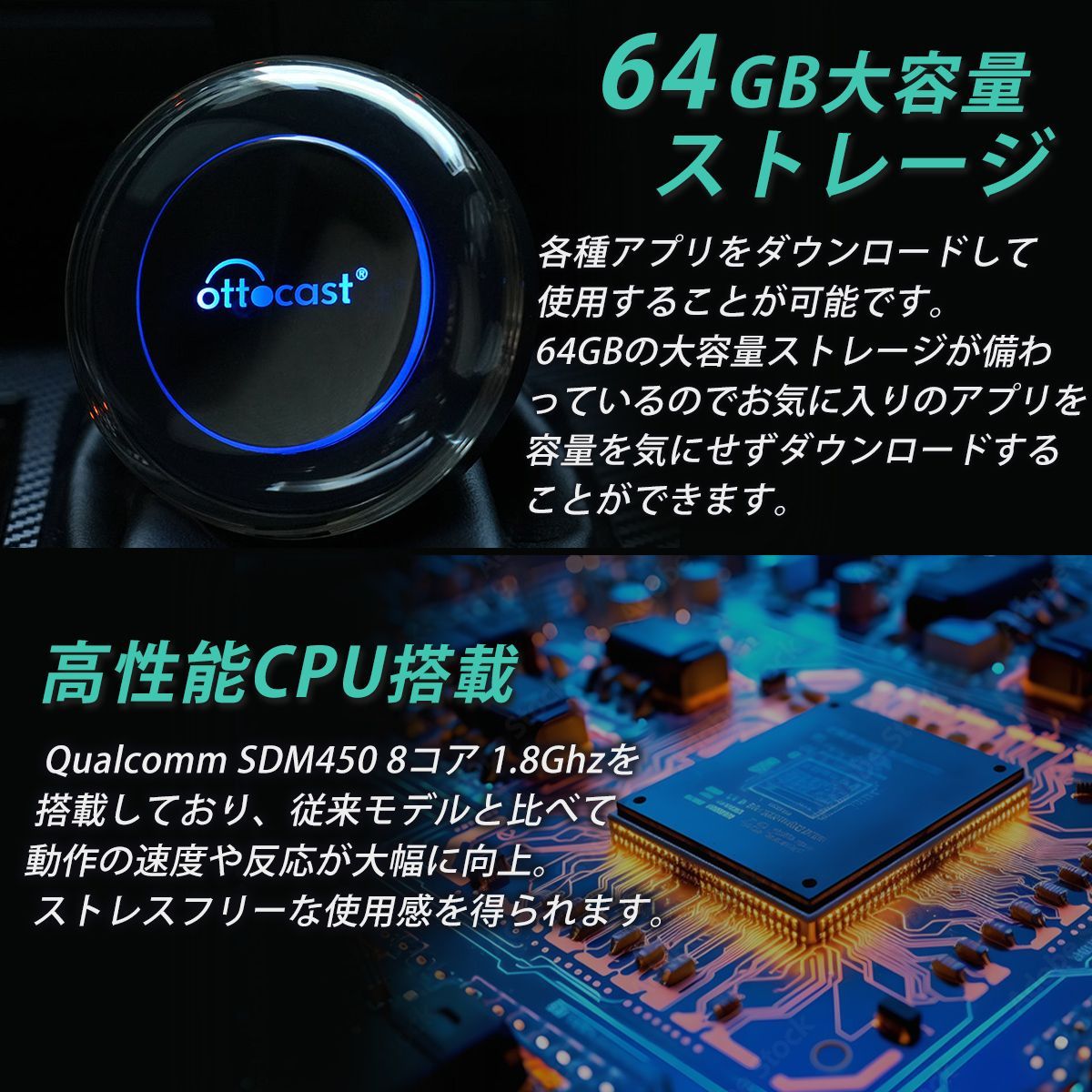 ottocast オットキャスト PCS40 PICASOU2 CarPlay AI Box 4G-LTE HDMI