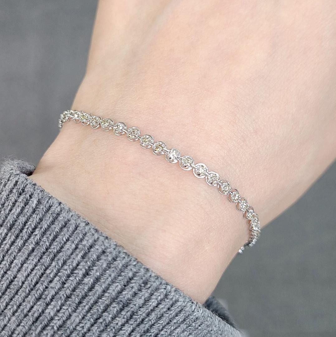 大人気！ 1ct ダイヤモンド K18 yg テニスブレスレット 鑑別付 大人気