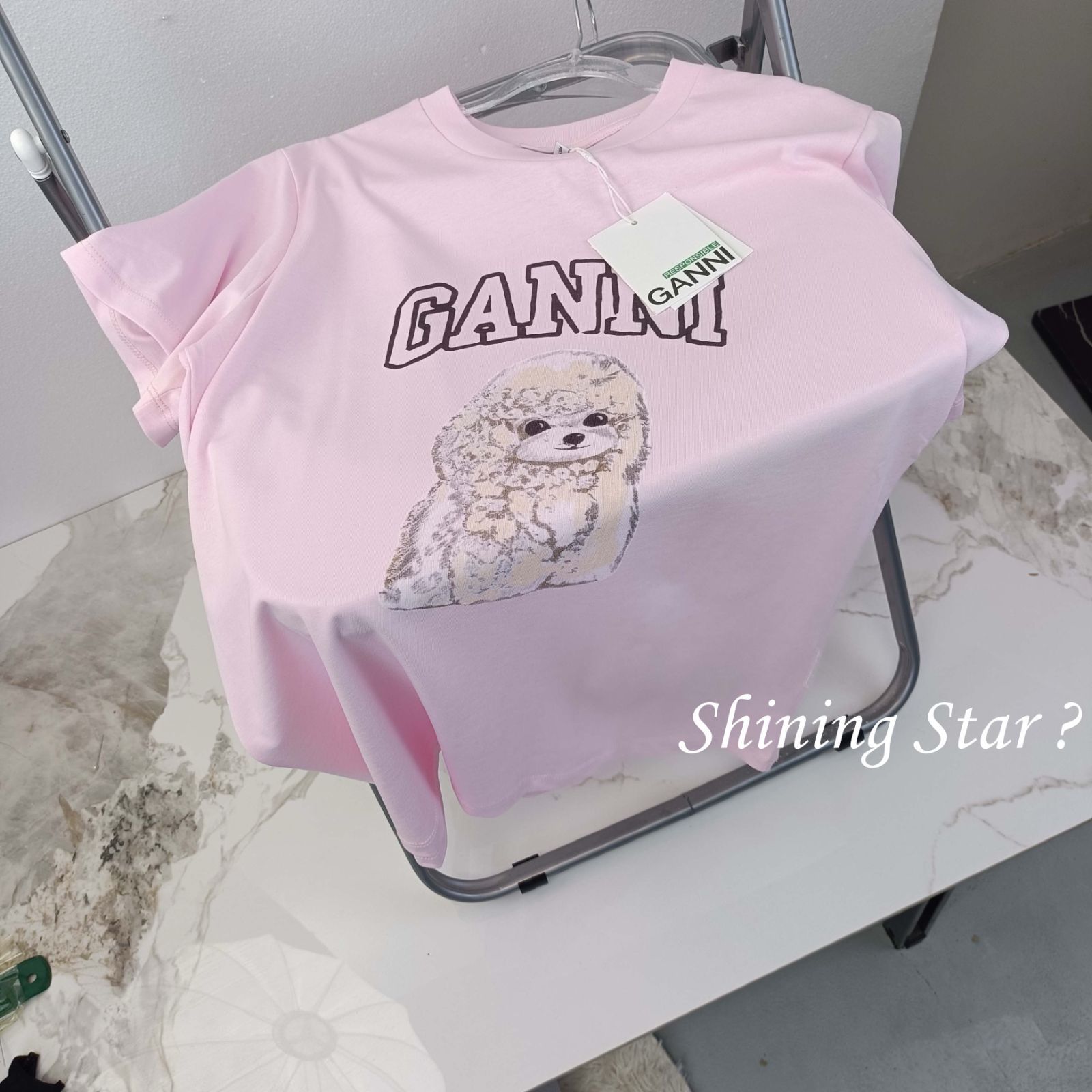 GANNI プードル グラフィック Tシャツ GANNI ガニー プードル グラフィック 半袖 Tシャツ (Ganni/T