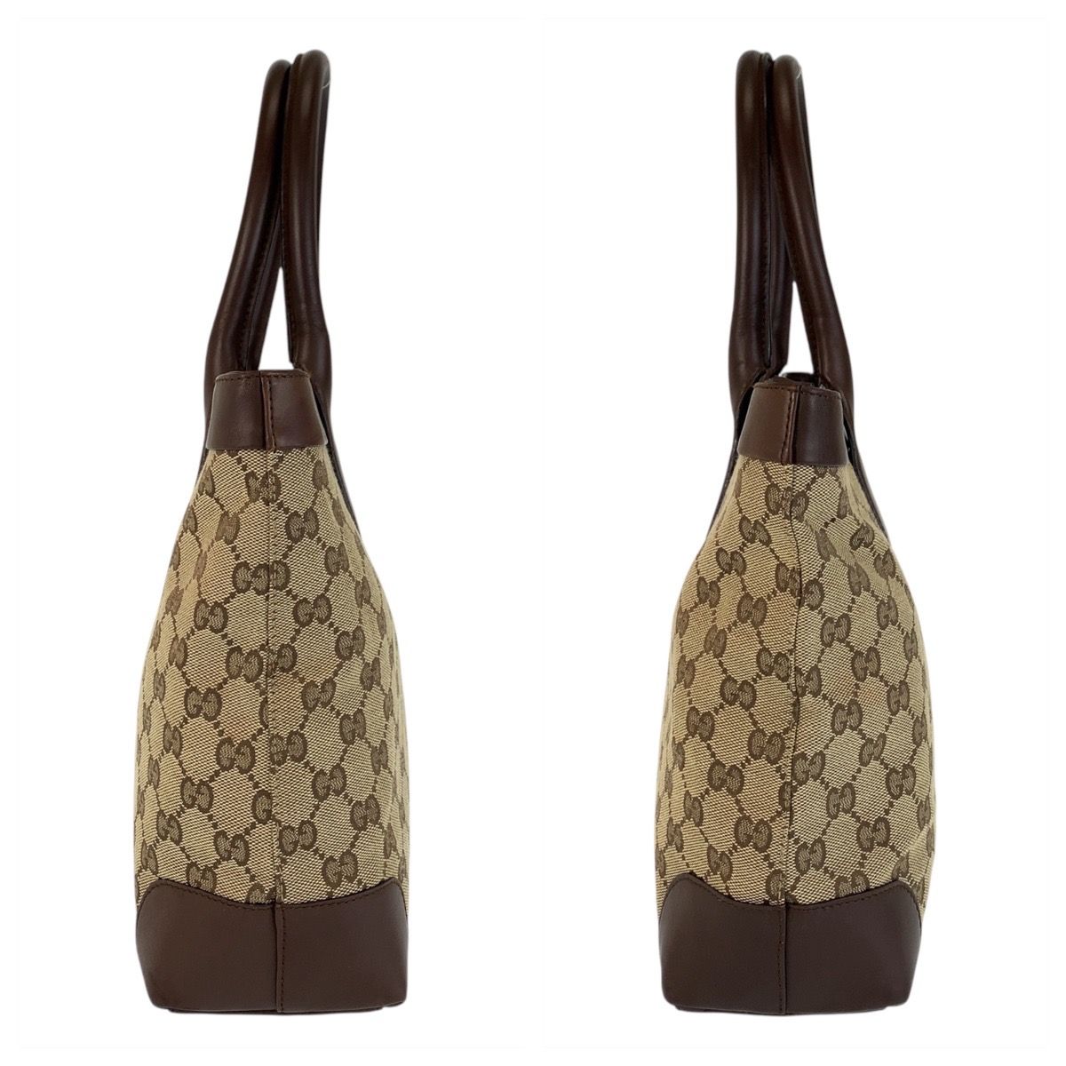 美品 GUCCI グッチ ベージュ ブラウン ゴールド金具 GGキャンバス  