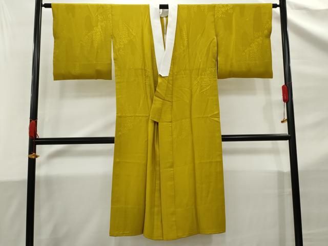 平和屋着物○上質な色無地 舞葉地紋 梅鼠色 正絹 逸品