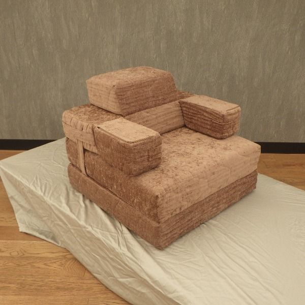 くつろぎソファ マットレス セミシングル ブラウン