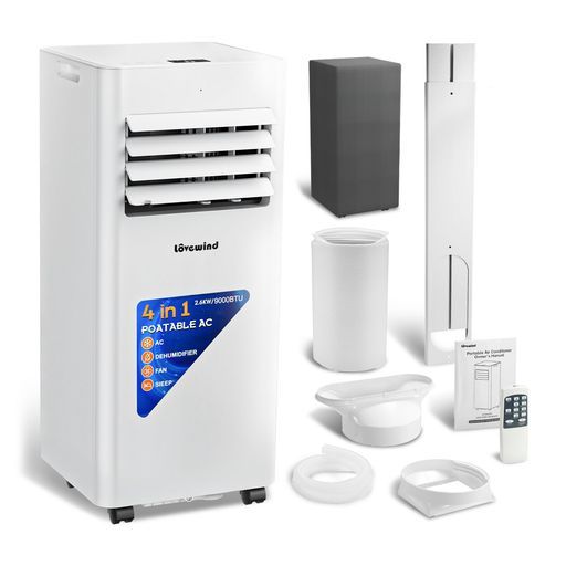 Lovewind2.6kWポータブルエアコン スポットクーラー 2025新型 冷房家庭用冷房8~12畳4in1静音ポータブルエアコン リモコン 除湿-ファンモード LEDディスプレイ 24時間タイマー 設置キ…