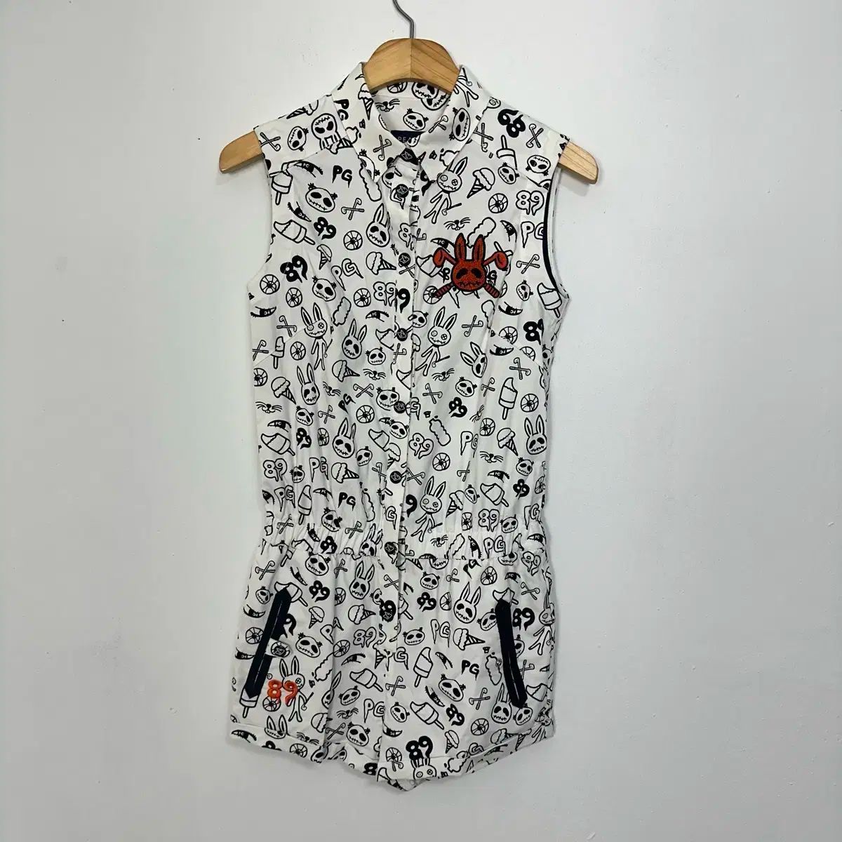 PEARLY GATES(パーリーゲイツ) ゴルフ カラタイプ ノースリーブ ショーツ カバーオール 44 ／ 0 サイズ J8