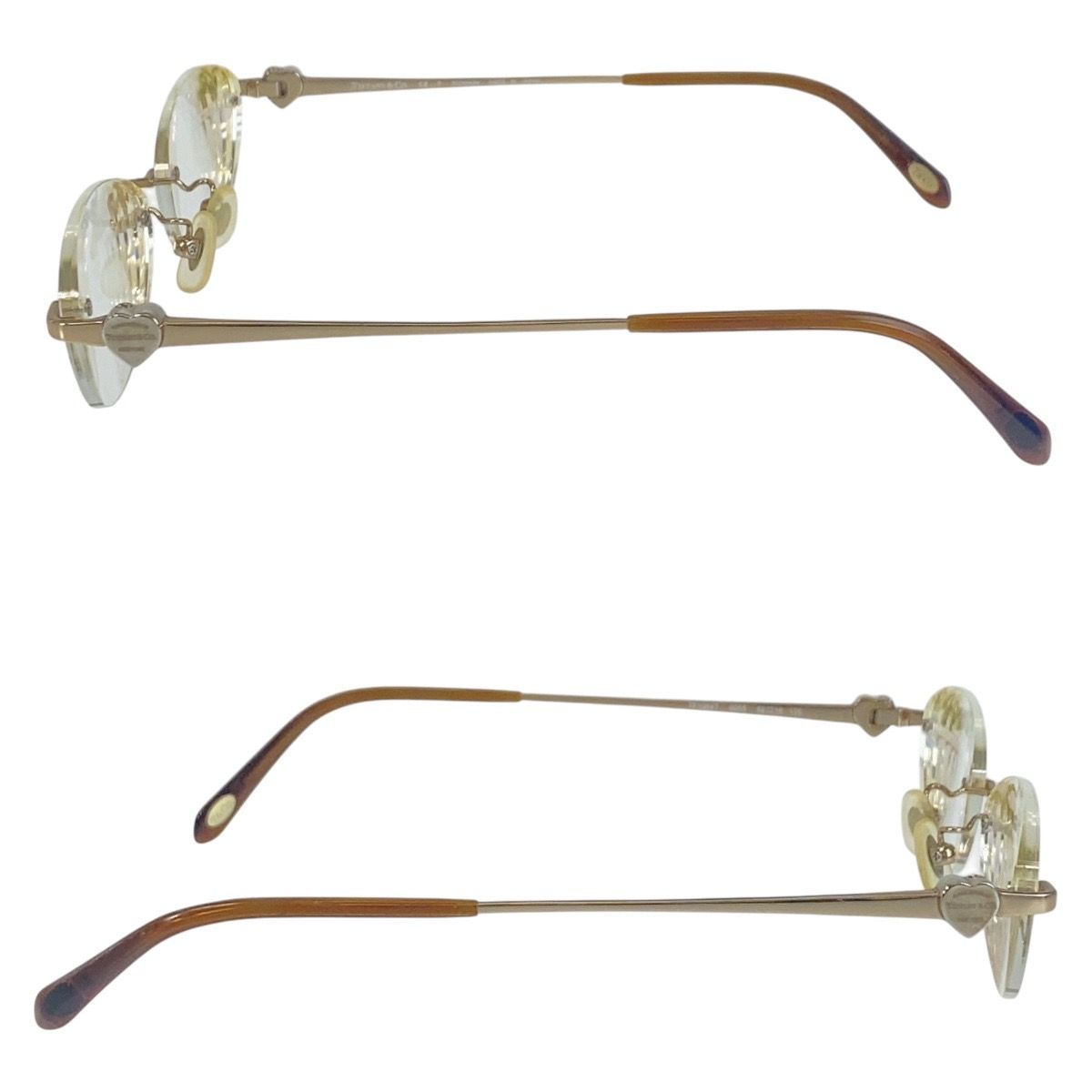 美品 TIFFANY&amp;Co. ティファニー ハート ゴールド ブラウン メタル /プラスチック TF1064T 6055 52◻︎16 135 サングラス オーバル レディース 501025 【中古】 Tiffany & Co. - 美品 TIFFANY&Co. ティファニー ハート ゴールド