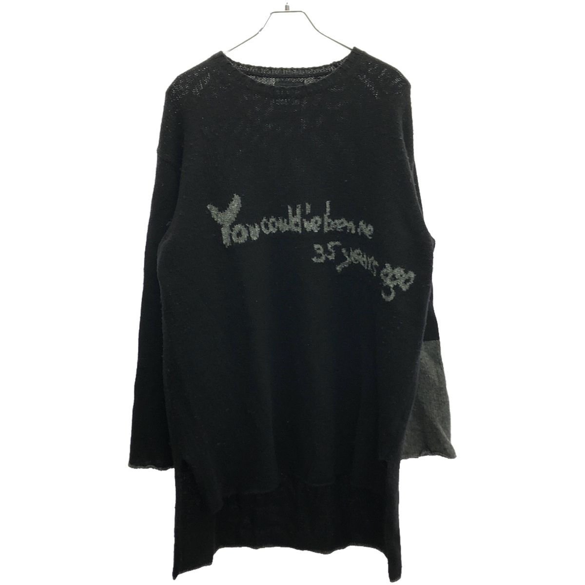 BLACK Scandal Yohji Yamamoto ブラックスキャンダルヨウジヤマモト 19AW メッセージプルオーバーニットセーター HC-K03-194 ブラック 3 BLACK Scandal Yohji Yamamoto ブラックスキャンダルヨウジヤマモト