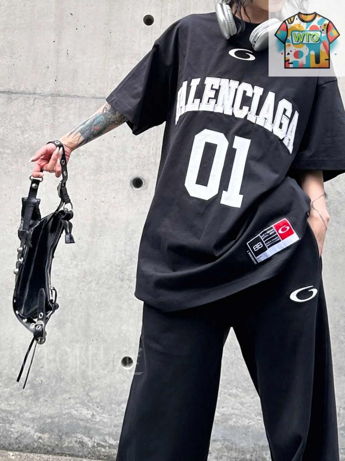BALENCIAGA モックネックショートスリーブTシャツ BALENCIAGA (バレンシアガ) 22SS OVERSIZED REPAIRED T-SHIRT