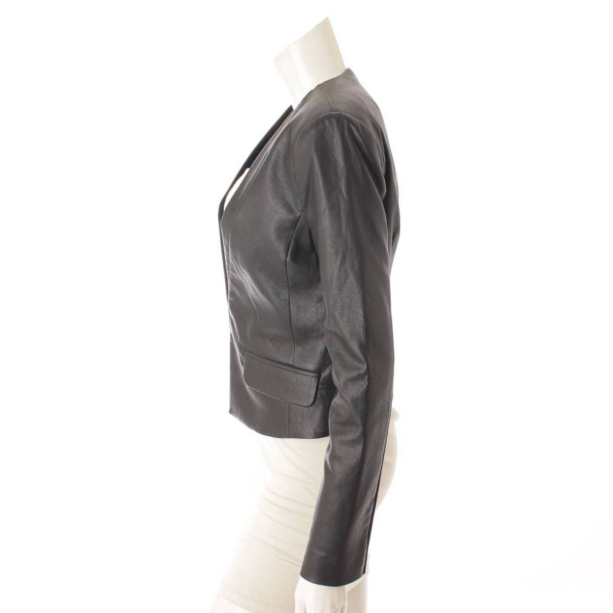 【ビーシービージーマックスアズリア】BCBG MAXAZRIA　ショート丈 レザージャケット ブラック 【中古】【鑑定済・正規品保証】110784