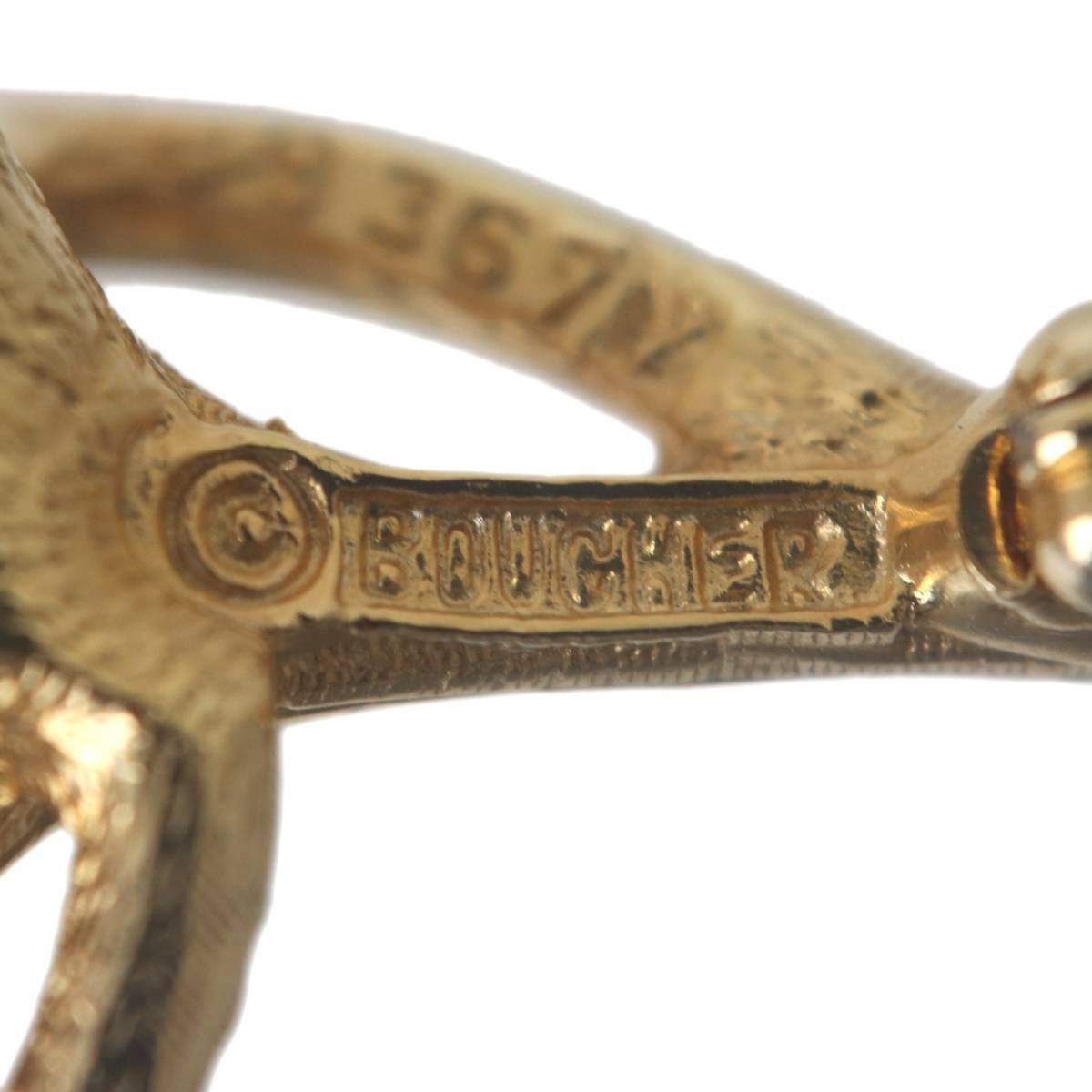 Boucher ブーシェ ヴィンテージ フラワーブローチ ゴールド 78×54(mm