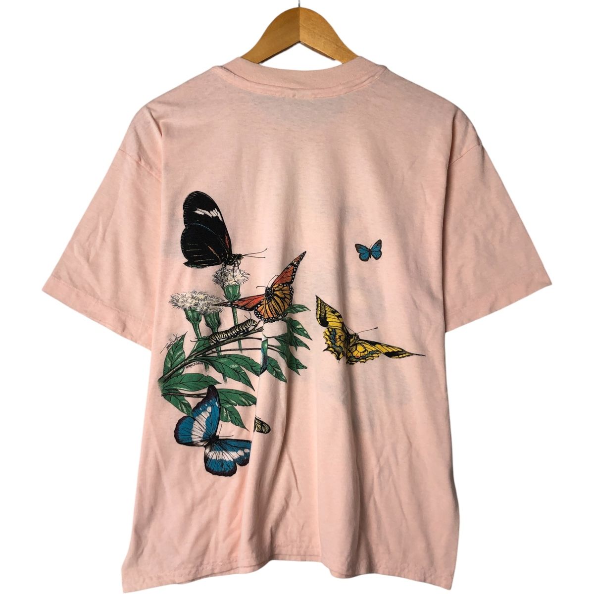 古着 80年代 ヘインズ Hanes Fifty-Fifty 青タグ 犬柄 バックプリント アニマルTシャツ USA製 メンズS相当 ヴィンテージ /eaa543091 古着 80年代 ヘインズ Hanes Fifty-Fifty 青タグ 犬柄 バック