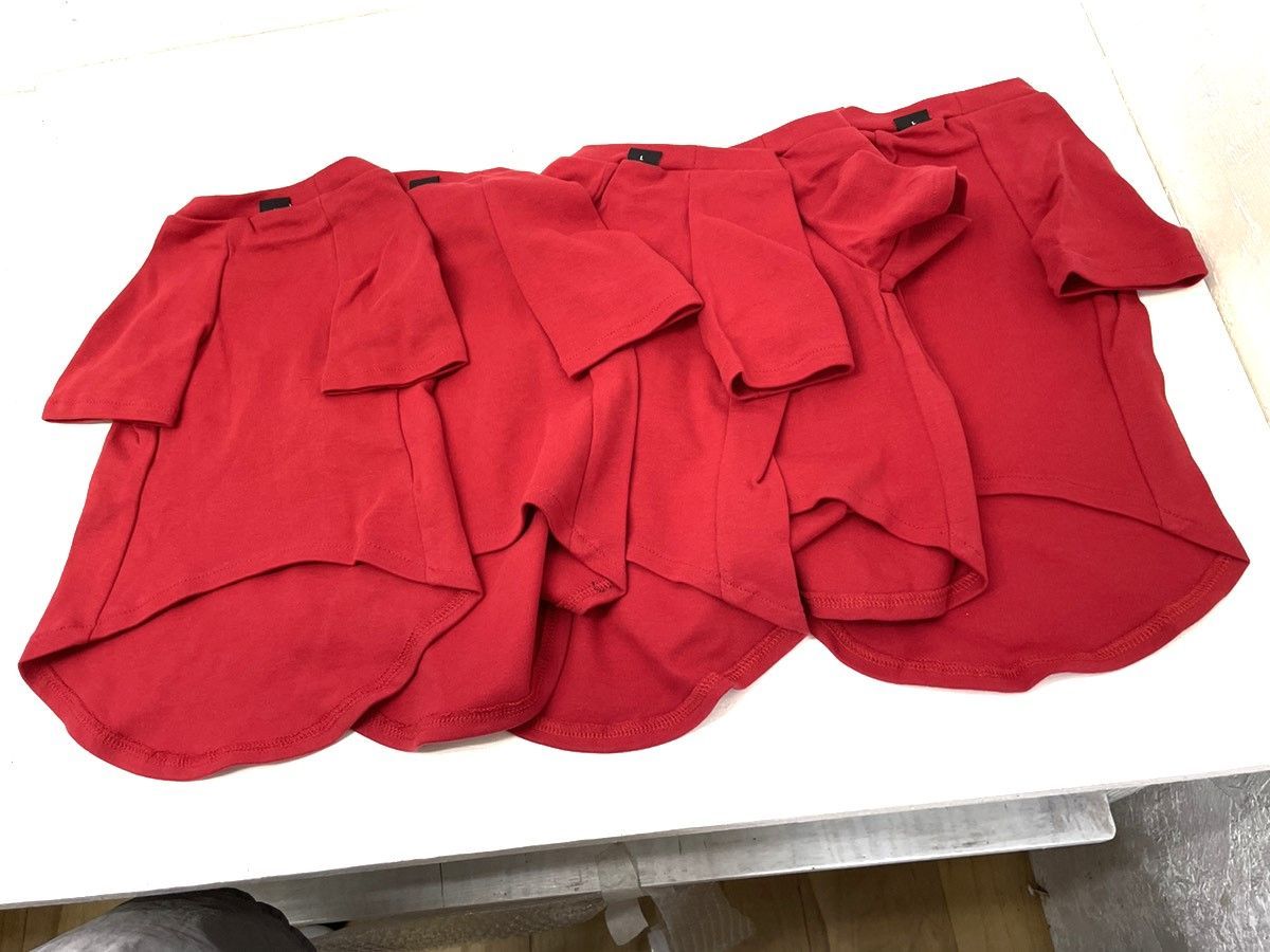 【まとめ売り】ワンちゃん　犬用　Tシャツ　赤　Lサイズ　90枚セット　No.457