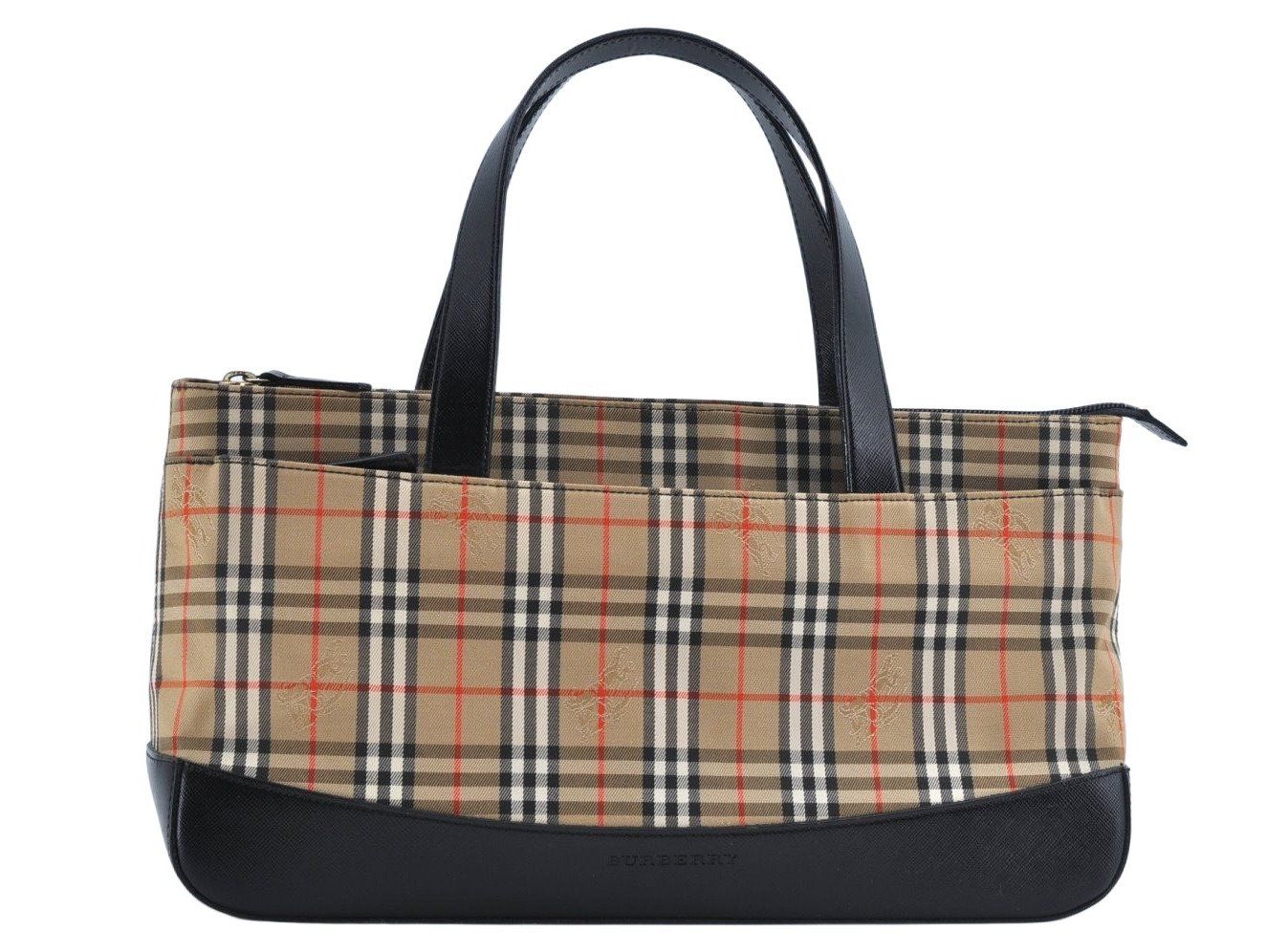 BURBERRY バーバリー チェック 柄 キャンバス × レザー ミニ リュック バッグ 　良品 BURBERRY バーバリー チェック柄 キャンバス⁄レザー ショルダーバッグ