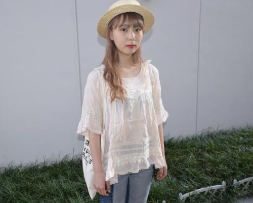メルカリshops Web限定 コットンレースチュニック Pnk