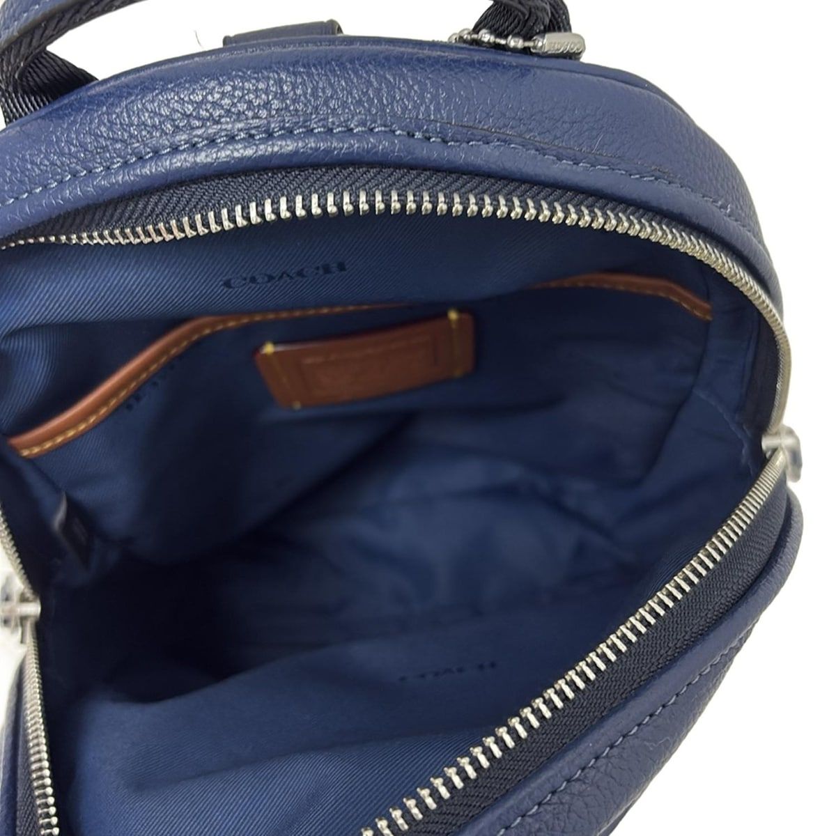 【美品✨】COACH チャールズ スリム バッグパック レザー ネイビー COACH コーチ ショルダーバッグ メンズ レディース レザー