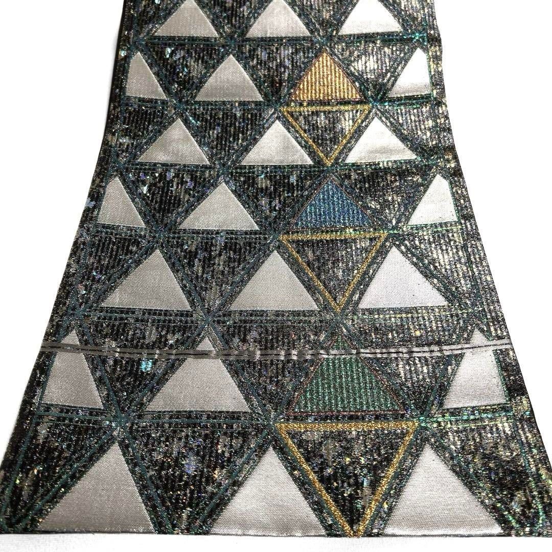 未着用鱗模様銀糸金糸錦糸袋帯着物021a p 