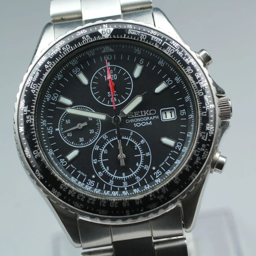 SEIKO セイコー フライトマスター ANAコラボ 7T92-0CF0 腕時計 極美品】 SEIKO 7T92-0CF0 フライトマスター クロノグラフ - メルカリ