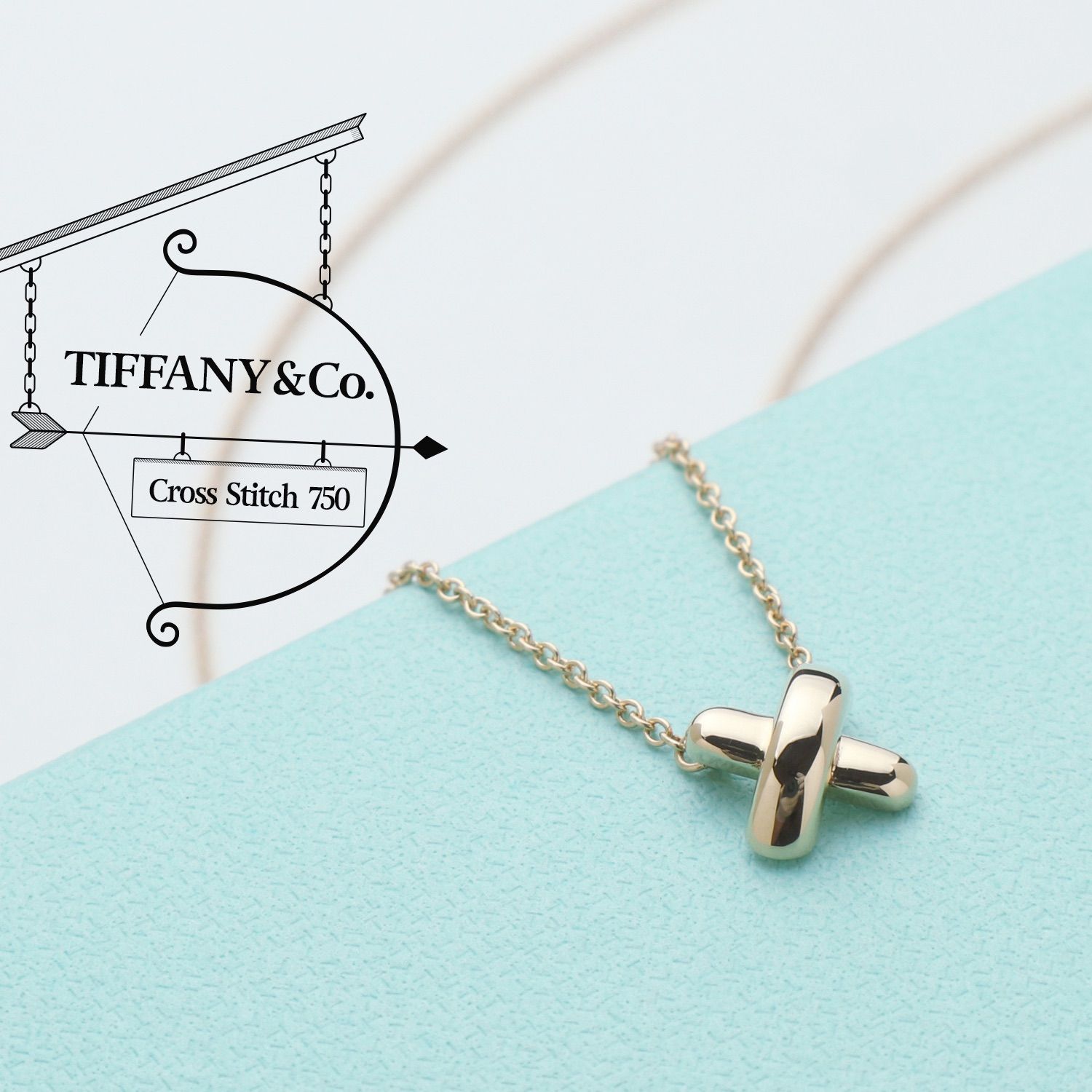 再入荷 極美品 TIFFANY ティファニー クロス ステッチ 750 ネックレス