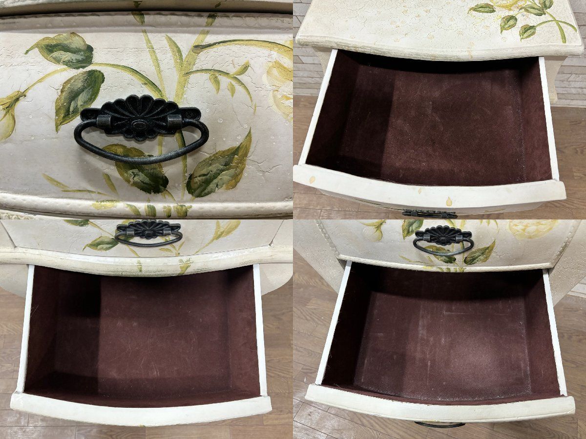 猫脚チェスト2段 トールペイント グリーン ※発送が11月末予定 フレンチ