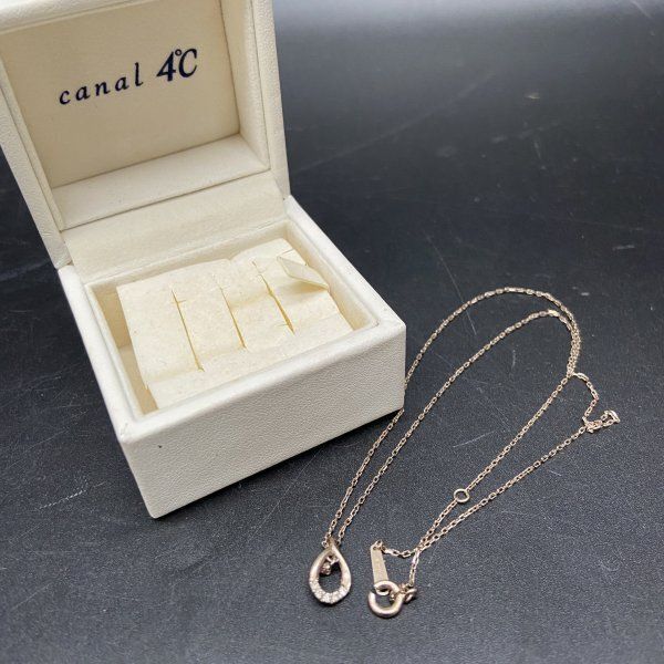 canal 4℃ 10k しずく ネックレス B329 Canal 4℃シルバー しずく