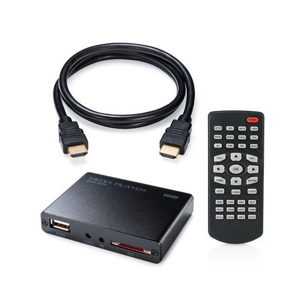 サンワダイレクト SD USB対応メディアプレーヤー 400-MEDI020H 1個