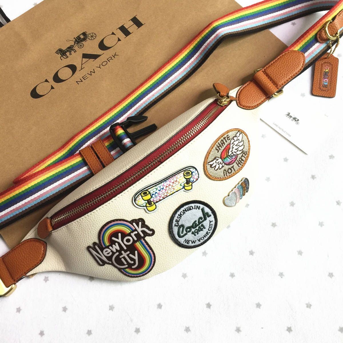 新品未使用】COACH コーチバッグ CA304 ベルトバッグ 7 ウィズ パッチ