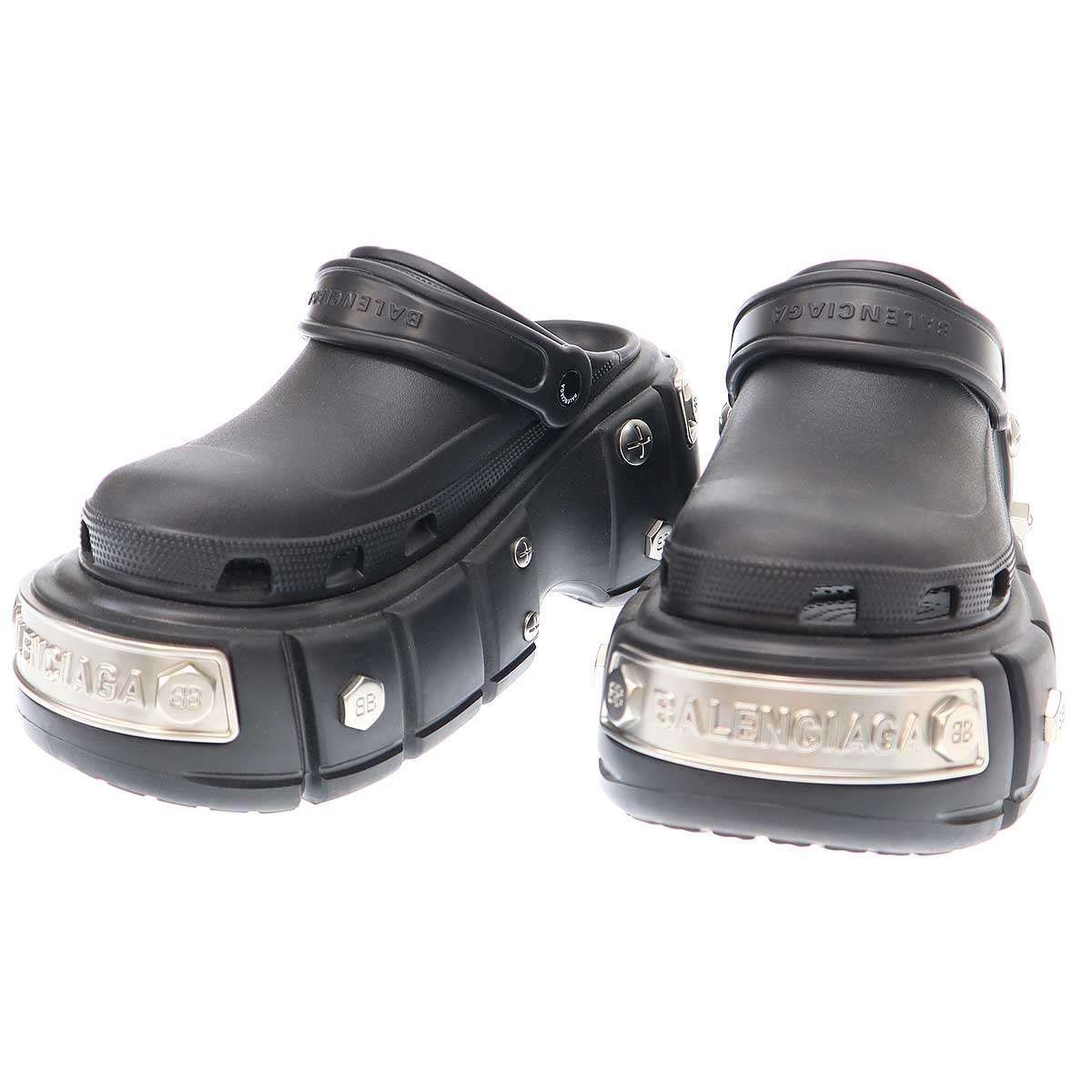 【正規品】BALENCIAGA　ハードクロックス　黒ミュール 44 関税・送料込 BALENCIAGA Hard Crocs クロックス (BALENCIAGA/靴