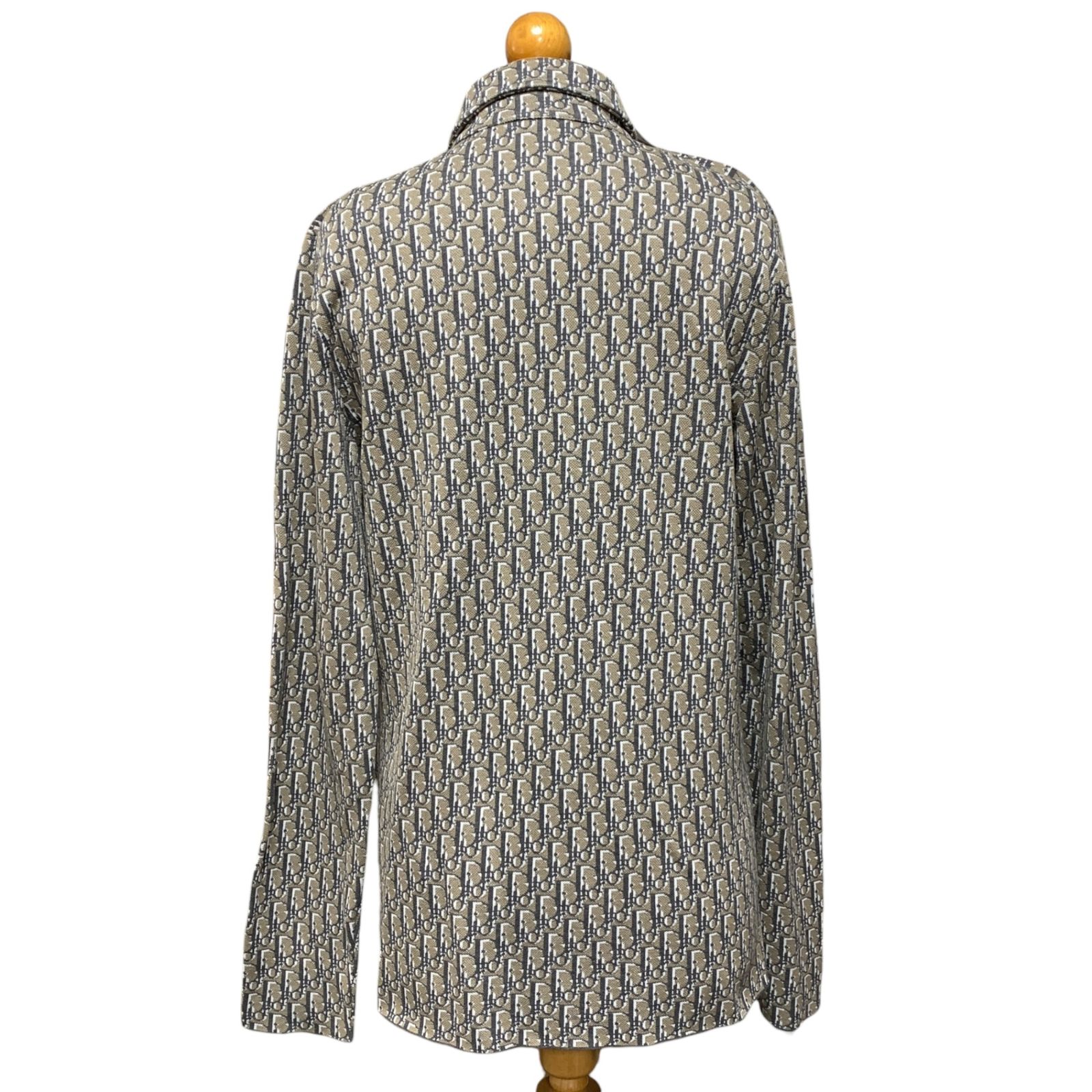 【中古】ディオールオム Dior HOMME コットン ジャカードシャツ 長袖 総柄 44 ライトグレー /UO メンズ 中古品ディオール dior homme オブリーク コットン シャツ XXS メンズ