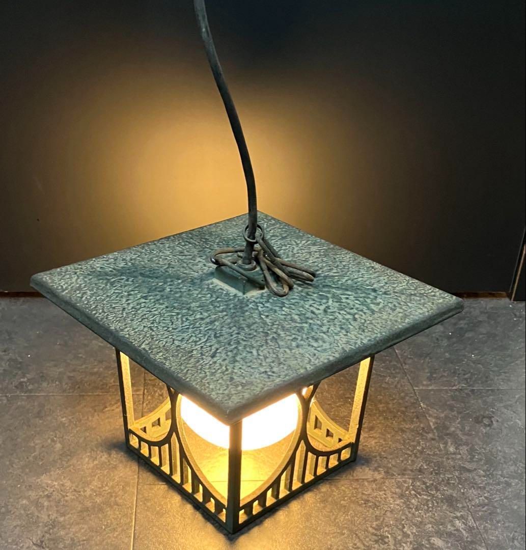 時代 吊灯籠 吊り灯籠 銅灯篭 燈籠 燈篭 仏教美術 骨董品 レトロ 鉄製