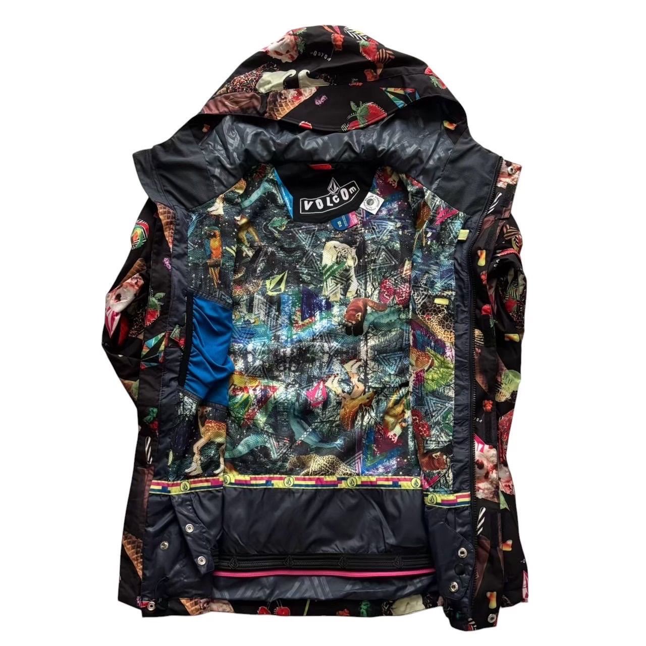 VOLCOM ボルコム スノーボードウェア 黒 マルチカラー ジャケット スキー VOLCOM ボルコム スノーボードウェア 黒 マルチカラー ジャケット