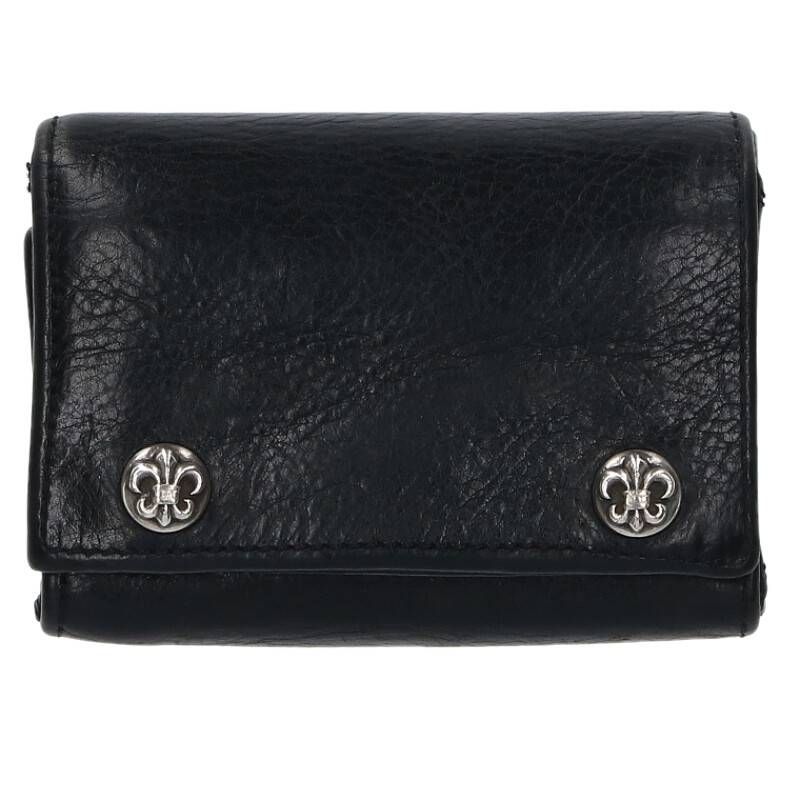 【美品】CHROME HEARTS クロムハーツ 財布 3フォールド BSフレア クロムハーツ 財布（Chrome Hearts）3フォールド BSフレアボタン
