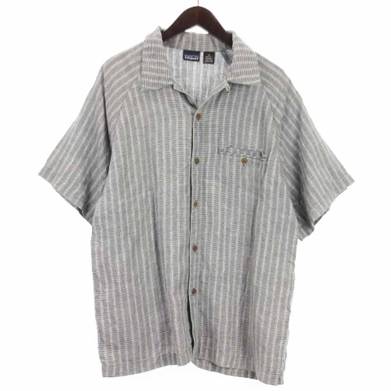【美品】patagonia 半袖シャツ/ワークシャツグレー 02年製 patagonia A/C Shirt 灰 L 00s パタゴニア 半袖 シャツ